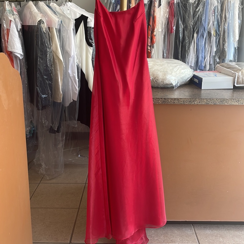 Vintage Jessica McClintock Red Rhinestone Dress